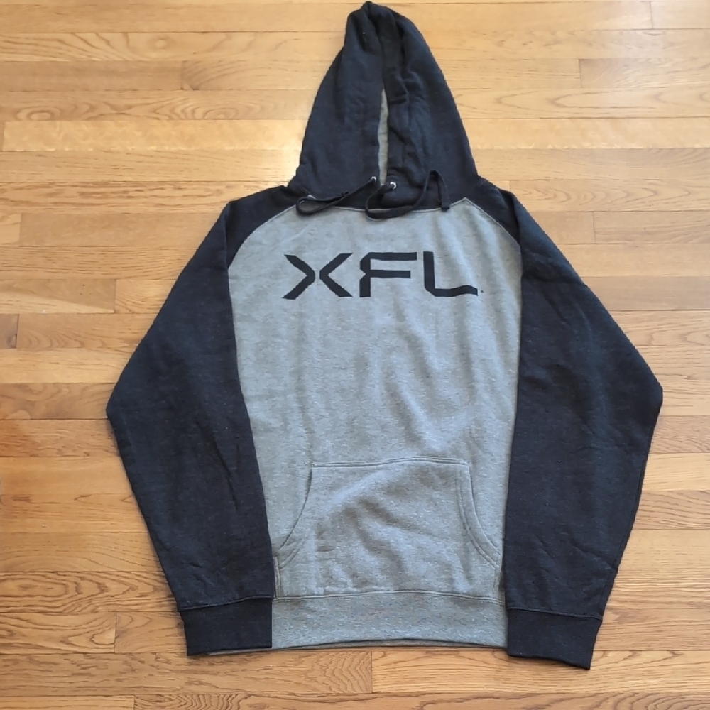 Gray and Black XFL Hoodie Sweatshirt